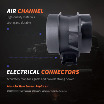 HiSport 13627513957 MAF Mass Air Flow Sensor - Compatible with BMW 325CI 325I X3 Z4 Replaces 13627566984 5WK96471