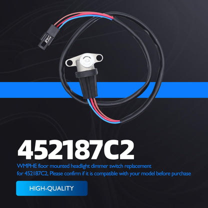 HiSport Floor Mounted Headlight Dimmer Switch Compatible with Navistar International 5000 9100 9200 9300 9400 9900 9100i 9200i 1996-1999 Headlamp Button Replace 452187C2