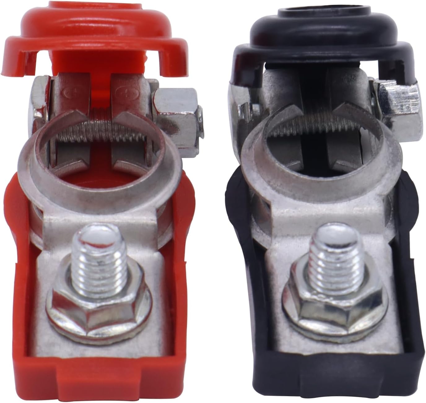 Hisport Battery Terminal Connectors Top Post - Compatible with Positive & Negative for Automotive, Truck, RV, Marine & More - Durable Iron Construction for Long-Lasting Performance