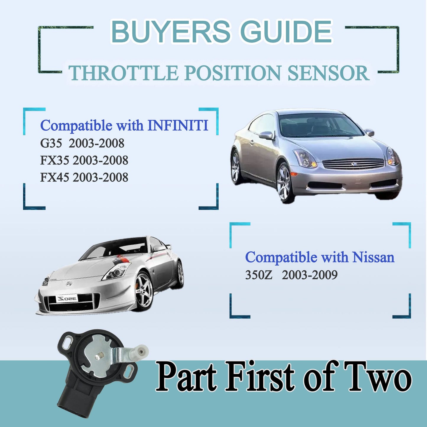 HiSport Throttle Accelerator Pedal Position Sensor - Compatible with Nissan 350Z Infiniti FX35 G35 2003-2008 Replace#18002AM81D 18002-AM81E 18919-AM810 18919-6N20