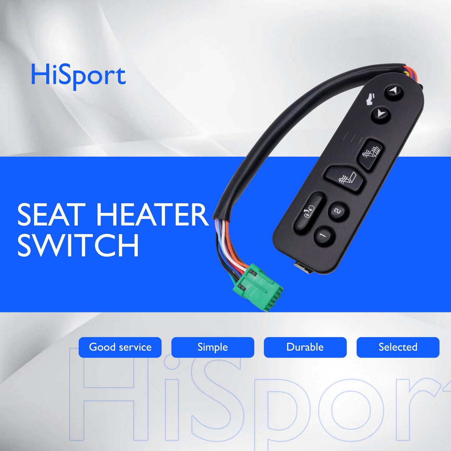 HiSport Driver Side Seat Heater Switch Control with Pedal - Compatible with Cadillac Escalade ESV EXT Chevy Avalanche 1500 2500 Suburban 1500 2500 Tahoe GMC Yukon XL 1500 2500 Replace 15116862