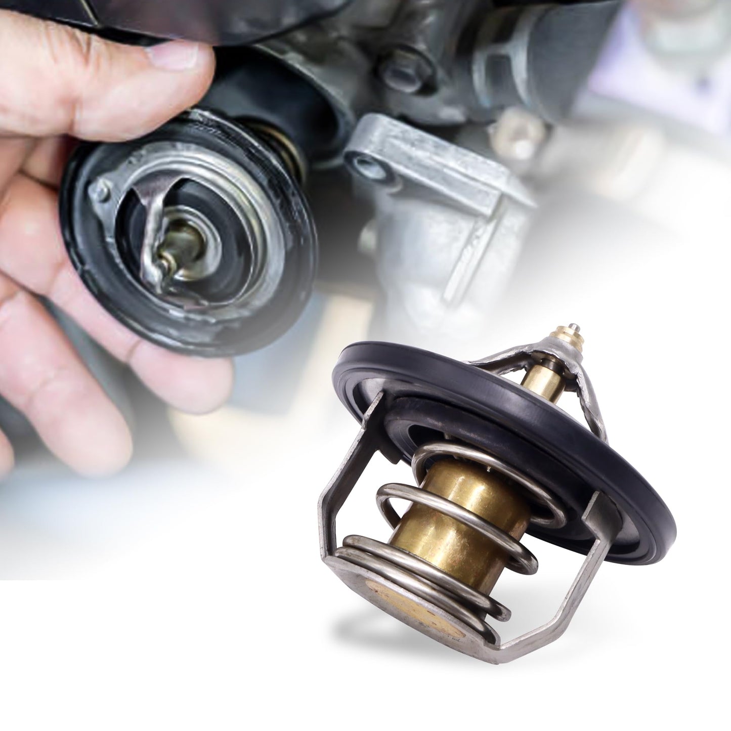 HiSport 255002B000 Engine Coolant Thermostat Assembly Compatible with Hyundai Kona Veloster Elantra Accent Sonata Tucson Replacement for Kia Forte Optima Rio Soul Forte5 Forte Koup