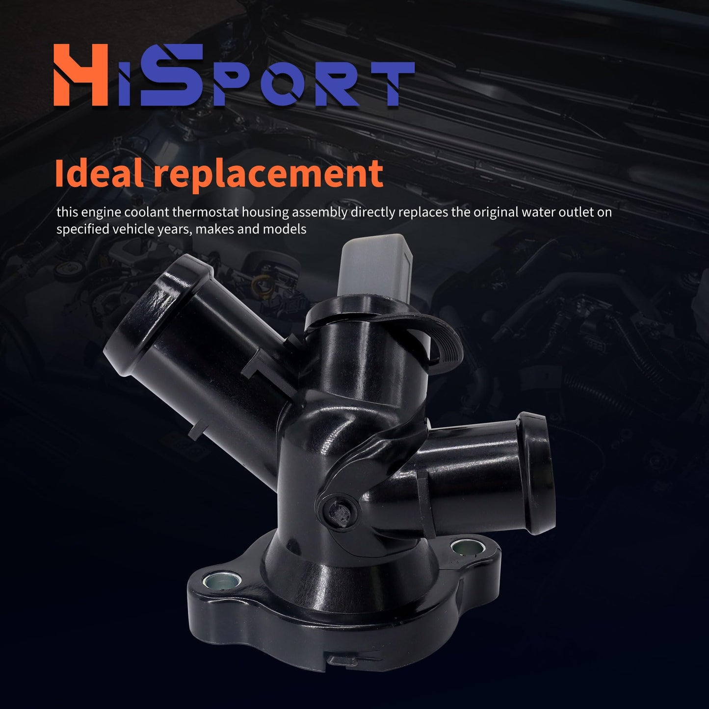 HiSport Thermostat Housing Assembly 902-6131 Compatible with Volkswagen Beetle Cabrio, Bora, Golf, Jetta, Passat, Rabbit, Replacement for Audi RS Q3, TT, 07K121132F, 07K121132G