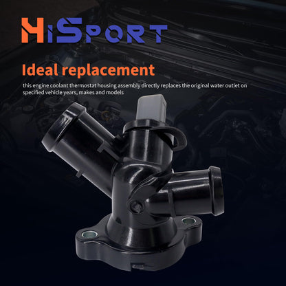 HiSport Thermostat Housing Assembly 902-6131 Compatible with Volkswagen Beetle Cabrio, Bora, Golf, Jetta, Passat, Rabbit, Replacement for Audi RS Q3, TT, 07K121132F, 07K121132G
