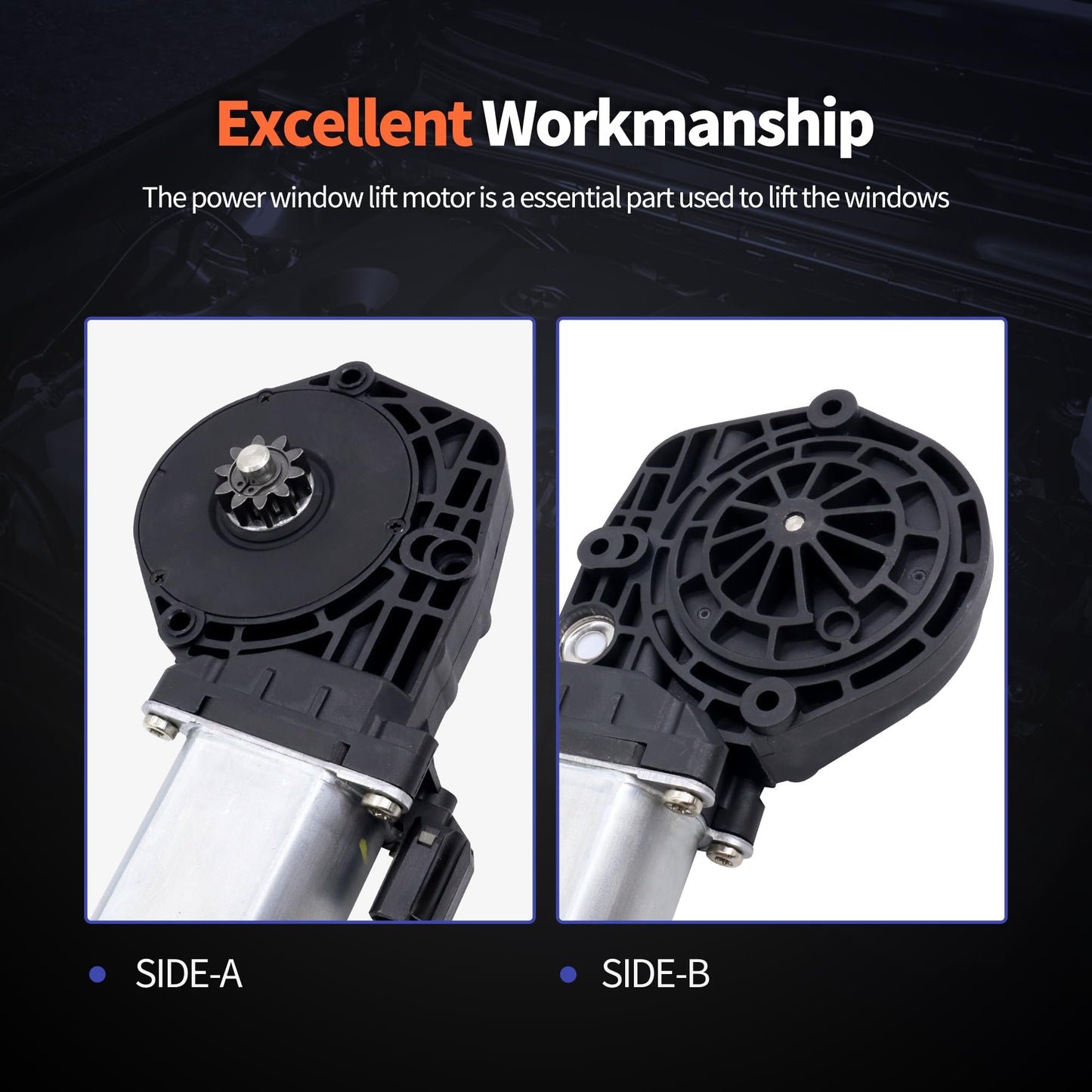 HiSport 742-260 Power Window Lift Motor Compatible with Ford Excursion 2000-2005,F250 F350 Super Duty 2000-2010 Window Lift Motor Front Left Position