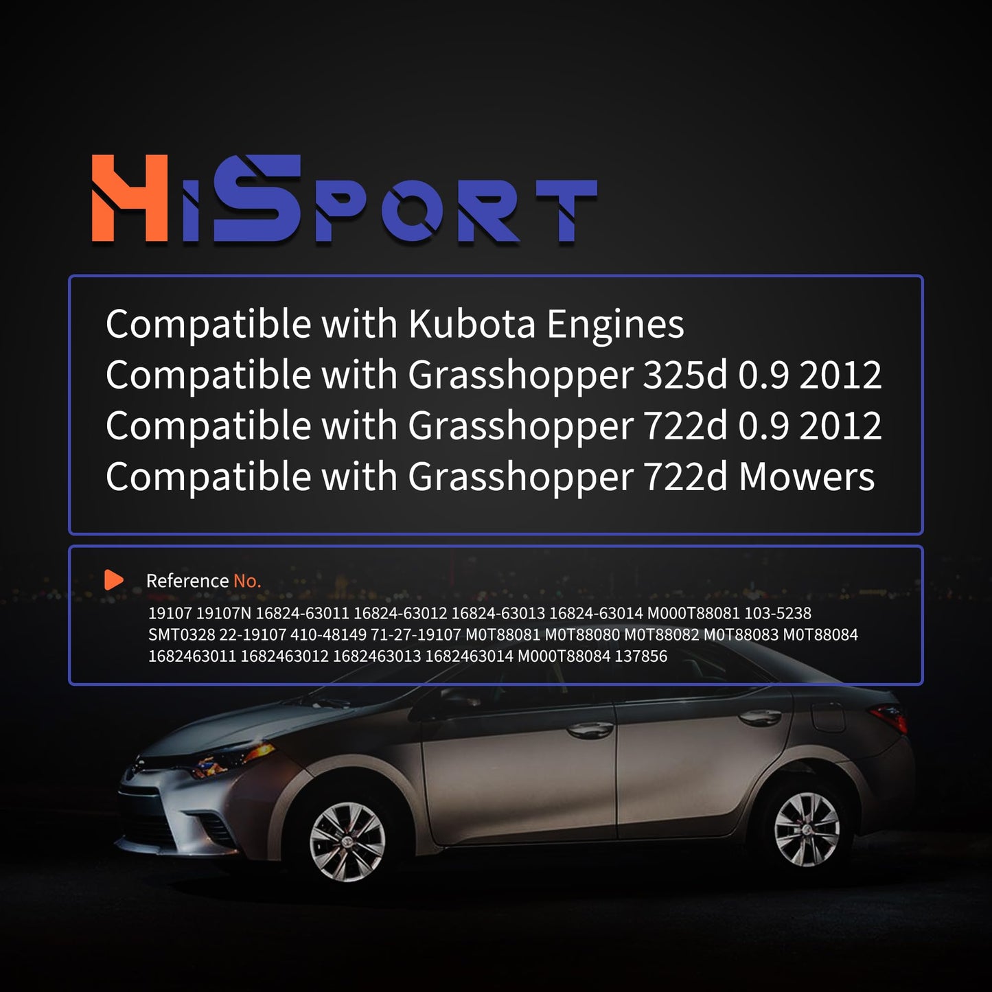 HiSport 1G023-63010 New Starter Motor 12V 8-Tooth - Compatible with Kubota Engines Compatible with Grasshopper 325d 0.9 2012 / 722d 0.9 2012 / 722d Mowers - Replace 19107