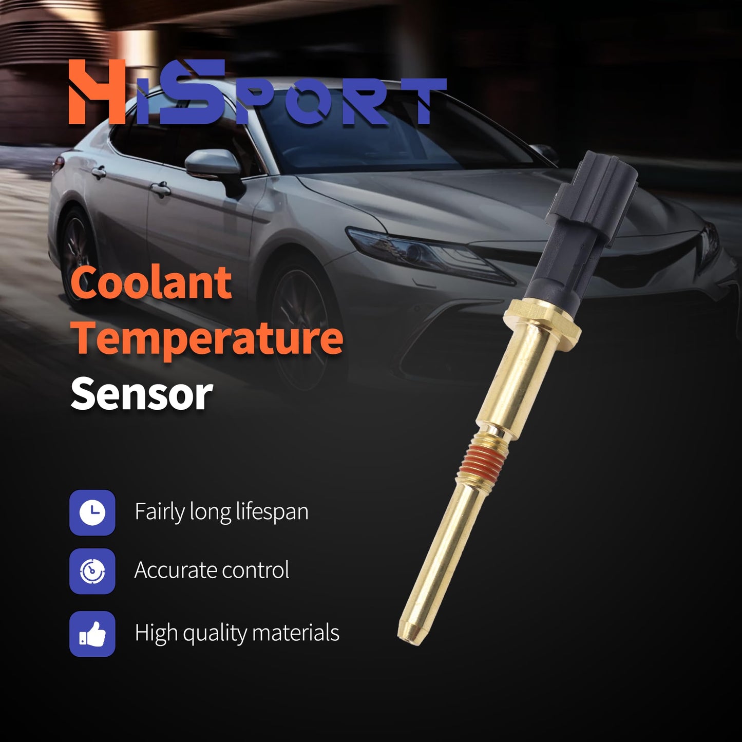 HiSport Cylinder Head Temperature Sensor - Compatible with Ford C-Max Escape Focus Mercury Mariner Milan Replaces 1S7F6G004AB 1S7Z6G004AA