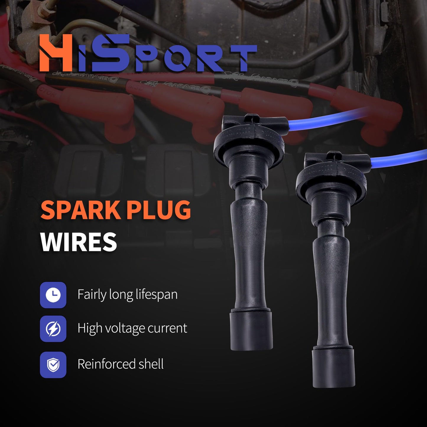 HiSport Car Spark Plug Coil Wires Ignition Coil Harness Cable Compatible with Subaru Forester Impreza Legacy 2004-2011, 22454-AA140 22451-AA940, Pack of 4