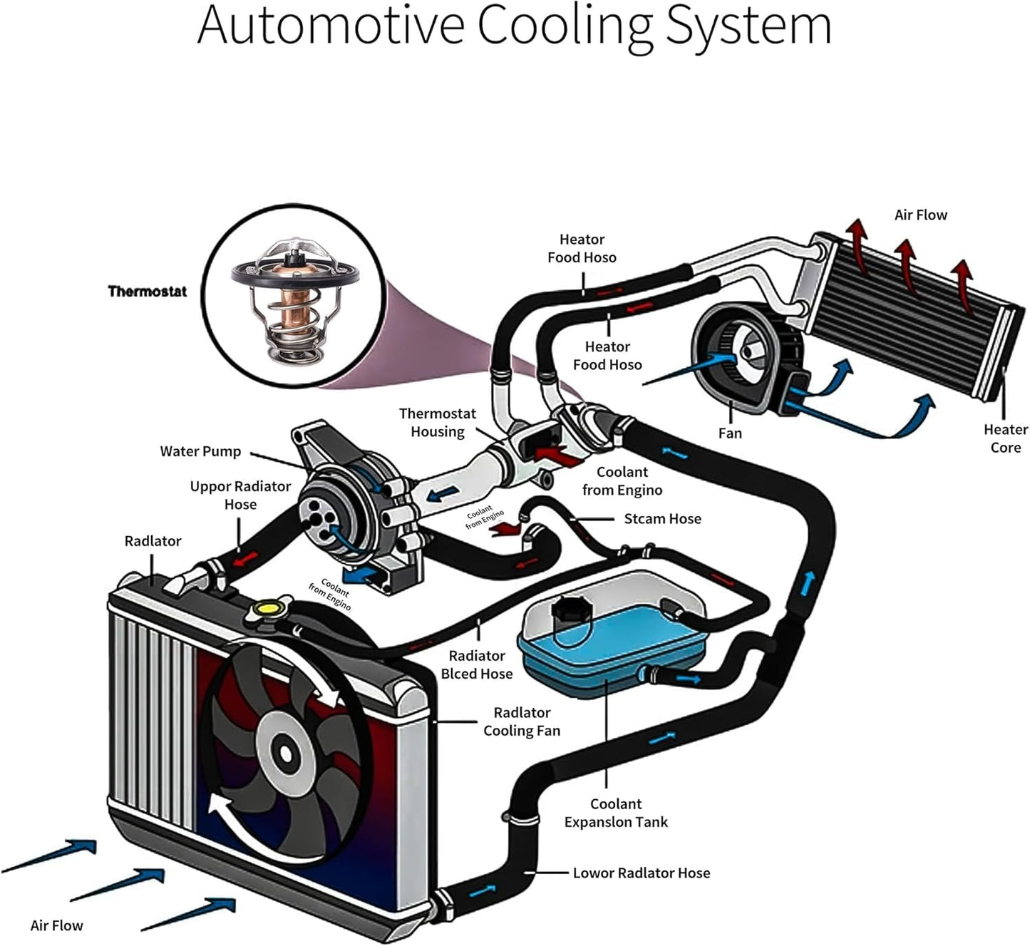 HiSport 9091603075 Engine Coolant Thermostat Housing Assembly Compatible with Lexus ES300 1992-2003, Replacement for Toyota Camry 1988-2017, Celica 1990-2005, T100 1995-1998, 90916-03075