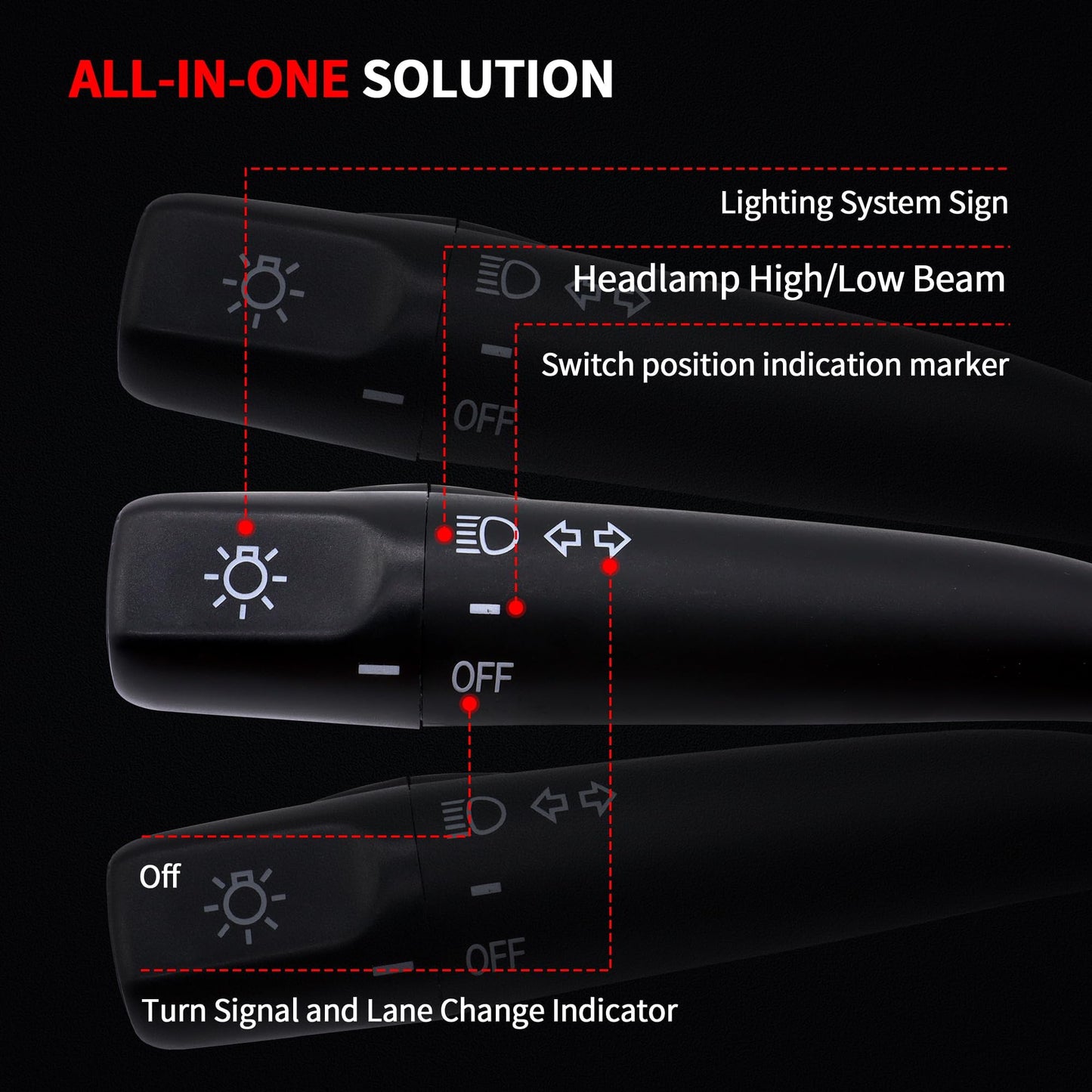 HiSport 94857235 Turn Signal Switch/Headlight Dimmer Compatible withChevrolet Chevy Prizm 1998 1999 2000 2001 2002; Toyota Corolla 1998 1999 2000 2001 2002, RAV4 1998 1999 2000, Tacoma 2001 2002-2004