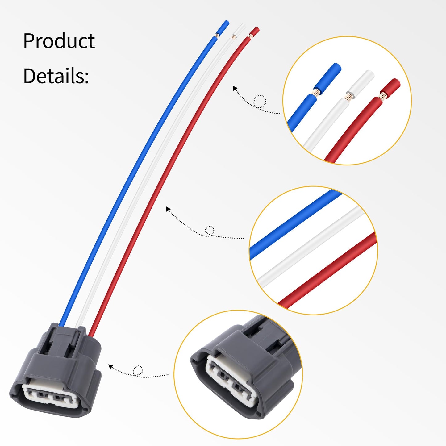 HiSport Ignition Coil Connector Plug Wiring Harness Pigtail Replacement for Nissan Altima 2007-2015,Sentra 2000-2012,Replacement for Suzuki J48817102 (4-Pack)