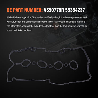 HiSport VS50779R Engine Valve Cover Gasket - Compatible with Chevy Aveo Aveo5 Cruze Limited Sonic Pontiac G3 Wave Saturn Astra Suzuki Swift+ 2008-2018 1.6L 1.8L