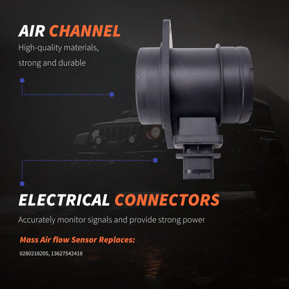 HiSport 0280218205 MAF Mass Air Flow Sensor - Compatible with Mini Cooper 2006-2011 Cooper Countryman 2011 Replaces 13627542418