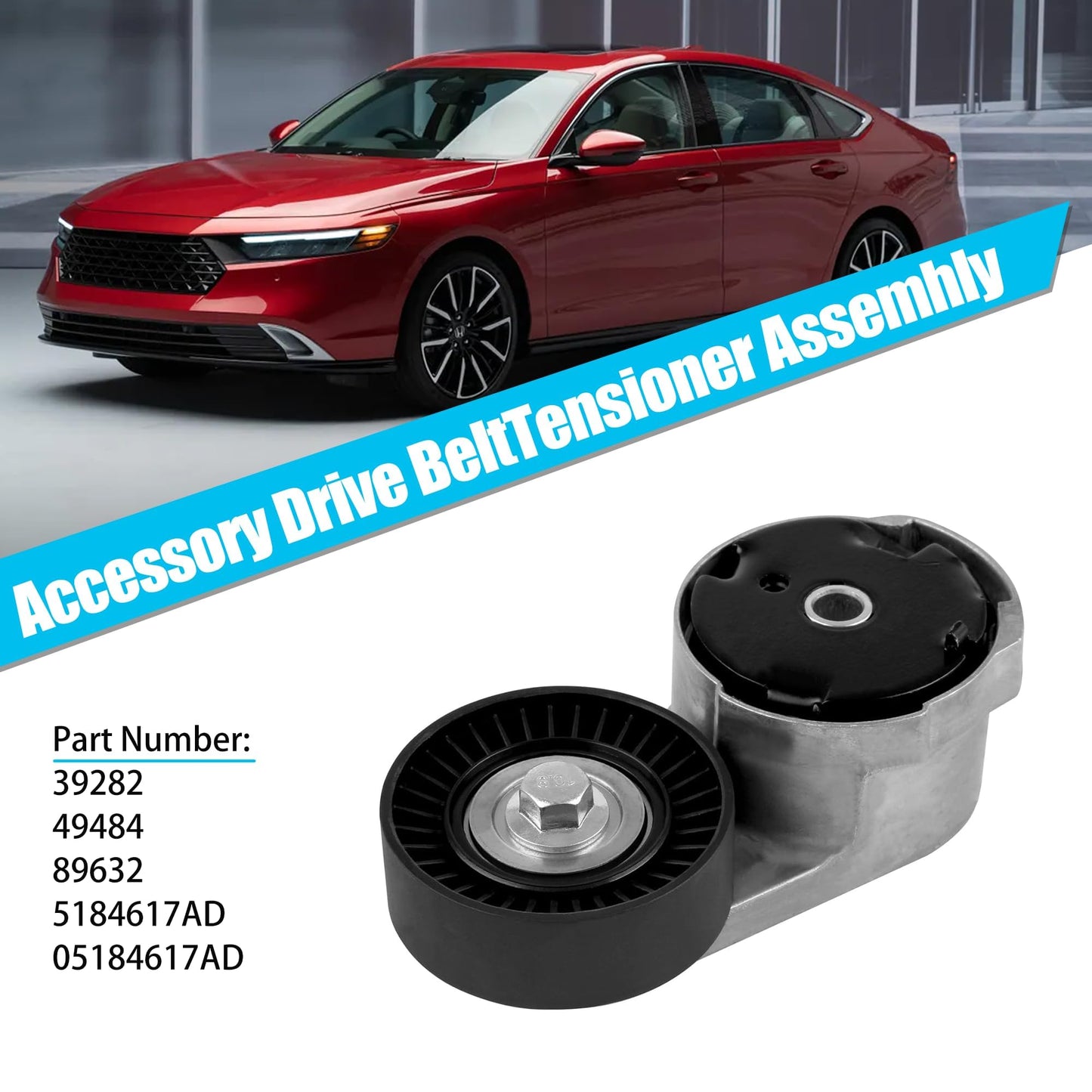 HiSport 39282 Drive Belt Tensioner Compatible with Chrysler 200 300 Town & Country, Dodge Avenger Challenger Charger Durango Journey, Jeep Grand Cherokee, Ram 1500 Promaster 1500, Volkswagen Routan