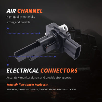 HiSport MAF Mass Air Flow Sensor - Compatible with Subaru Forester Impreza Legacy Replaces 22680AA380 22680AA38A 336-50129 336-50130