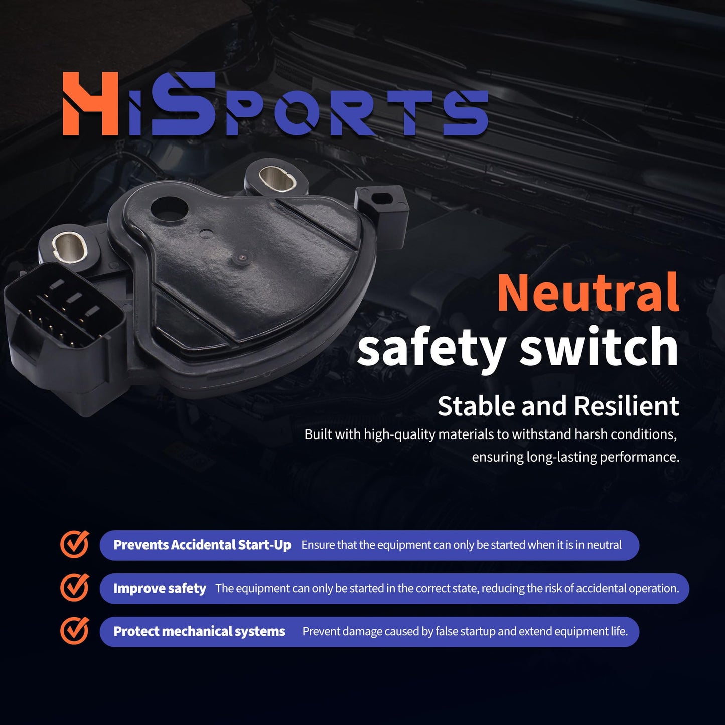 HiSport Neutral Safety Switch Backup Switch 42700-39055 Compatible with Hyundai Kia Spectra Spectra5 Sportage Rondo Optima Amanti Sedona,Elantra Tiburon Santa Sonata XG300 Azera Entourage