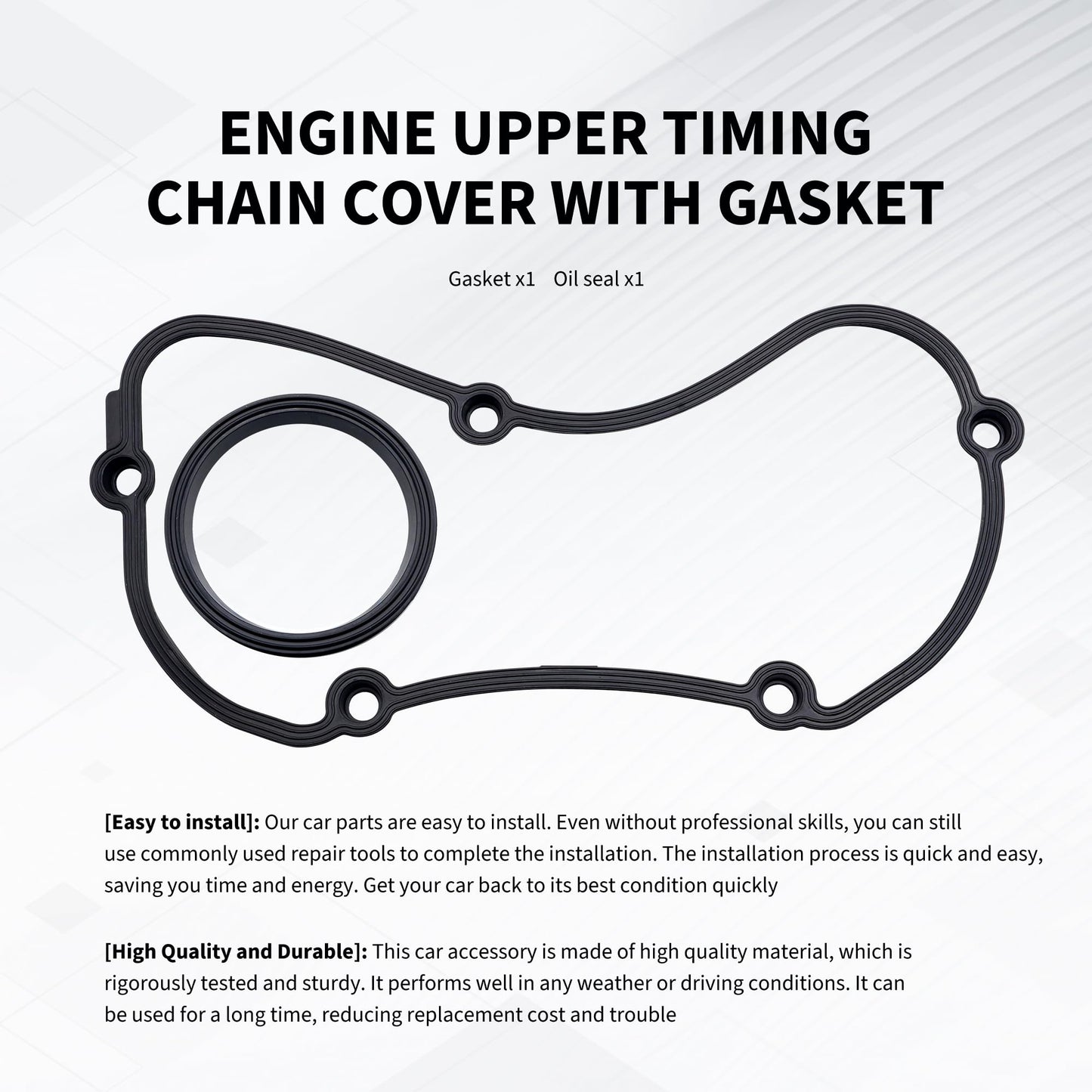 HiSport 06H103269C Engine Timing Chain Cover with Gasket Upper & Lower - Compatible with 2007-2017 VW Audi Beetle Jetta Passat Tiguan Sharan Golf GTI EOS CC A3 A4 A5 A6 TT Allroad Q3 Q5 1.8T 2.0T