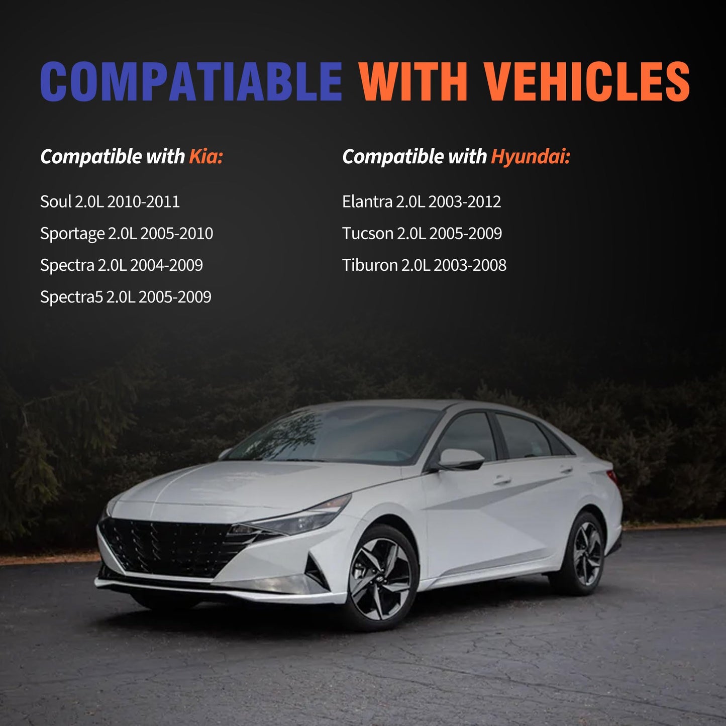 HiSport Valve Cover Gasket Set VS50583R - Compatible with Hyundai Elantra 2003-2012 Tucson 2005-2009 Tiburon 2003-2008 Kia Soul 2010-2011 Sportage 2005-2010 Spectra 2004-2009 Spectra5 2005-2009 2.0L