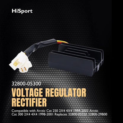 HiSport Voltage Regulator Rectifier Compatible with Arctic cat 250 2x4 1999-2003,cat 250 4x4 2001-2003,cat 300 2x4 1998-2001,cat 300 4x4 1998-2001;Suzuki GN 125,GZ250 1999-2000 2002-2010 32800-05300