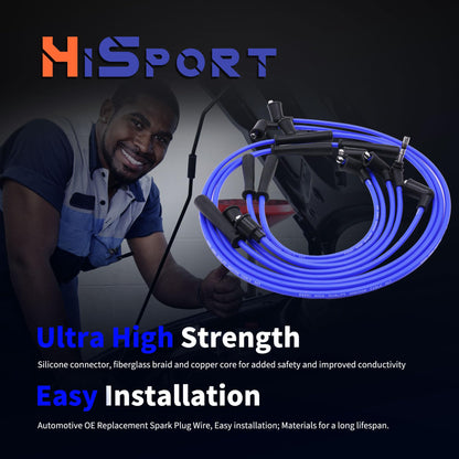 HiSport 671-6173 Spark Plug Wire Set Replacement for Toyota 4Runner Pickup 1988-1991 3.0L V6