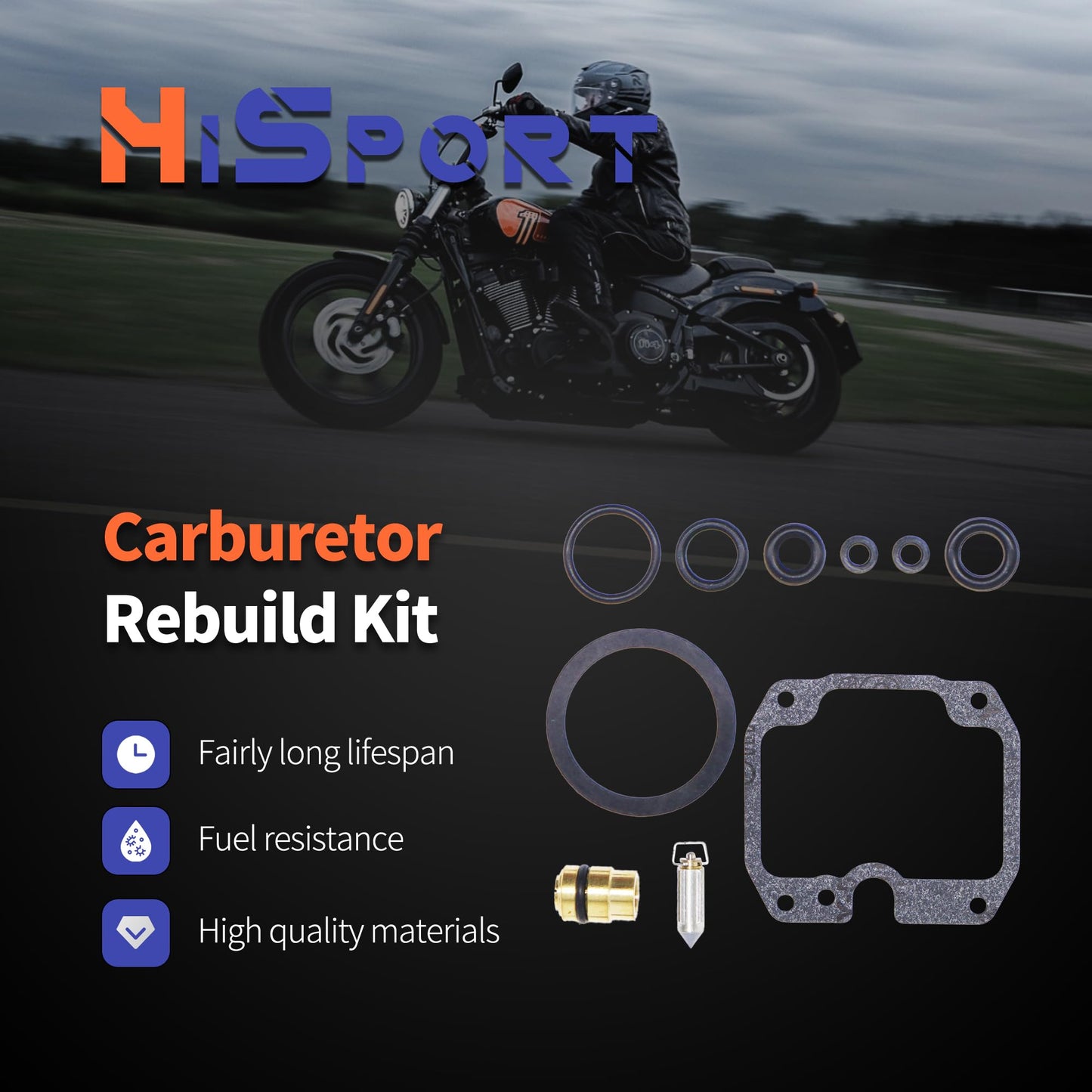 HiSport Carburetor Repair kit 24 757 03-S Replacement for Kohler CH20 CH22 CH23 CH25 CH640 LH690-3003 LH750-0003 LH755-0003, Lawn Mower Carb Rebuld Kit