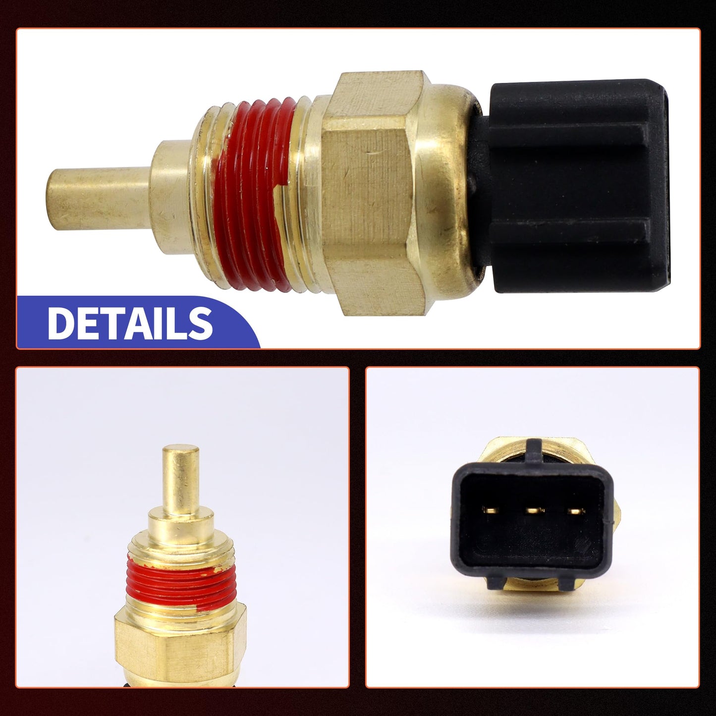 HiSport Engine Coolant Temperature Sensor - Compatible with Genesis Hyundai Accent Elantra Sonata Tiburon Kia Forte Rio Rondo Soul Replaces 39220-38030