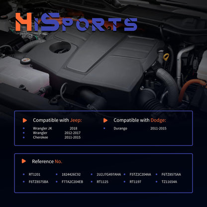 HiSport Thermostat Housing Assembly - Compatible with Dodge Durango 2011-2015 | Compatible with Jeep Wrangler JK 2018 Wrangler 2012-2017 Grand Cherokee 2011-2015 - Replace 902-852