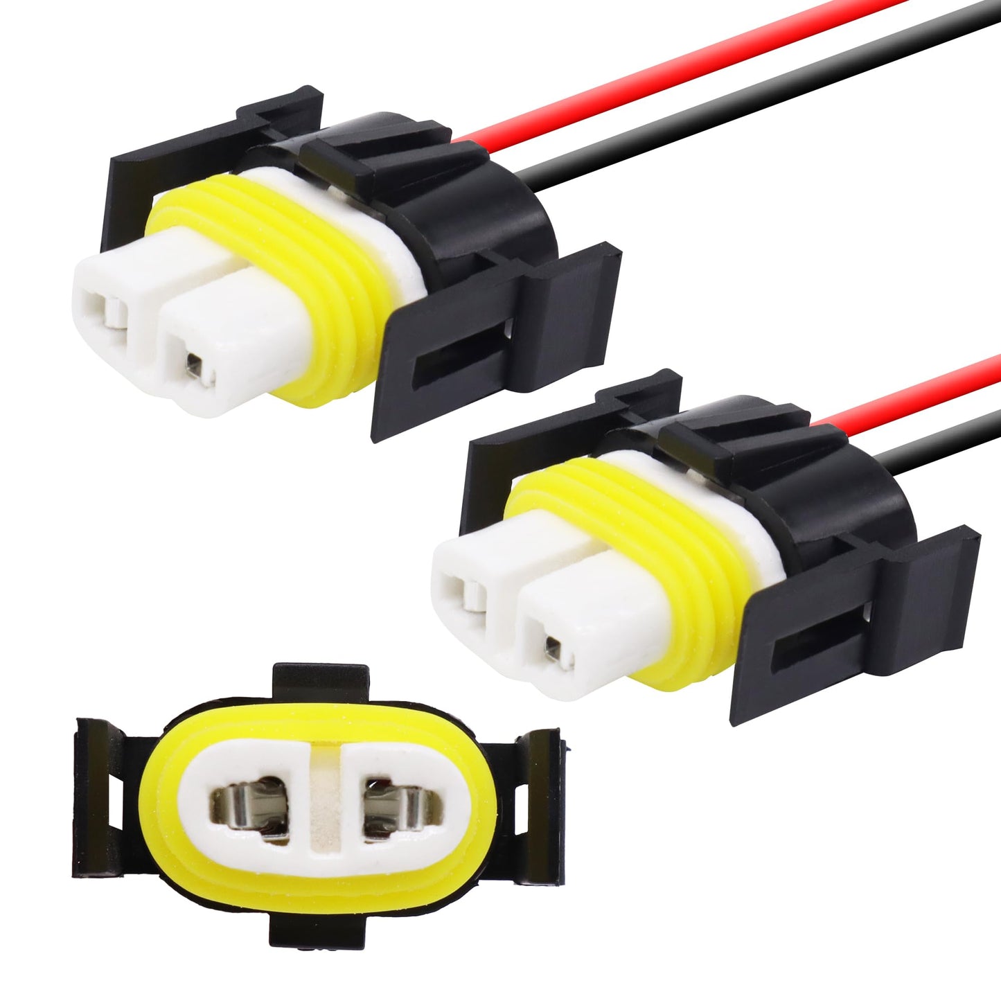 HiSport H8 H9 H11 880 881 2PCS 14AWG Female Wiring Ceramic Socket Universal Replacement for Toyota GMC Chevy Honda Jeep Ford Subaru Dodge Headlight Fog Light Pigtail Adapter LED Head Lamp Connector