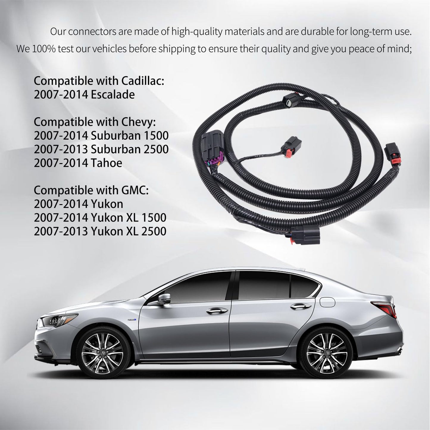 HiSport 22899761 Rear Back Up Sensor Wire Harness - Compatible with Cadillac Escalade Compatible with Chevy Suburban 1500 Suburban 2500 Tahoe Compatible with GMC Yukon XL 1500 Yukon XL 2500 2007-2014