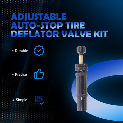 HiSport Adjustable Auto-Stop Tire Deflator Valve Kit - 4 Pcs 10-30 PSI Screw-on Tyre Air Down Tool for Offroad 4x4 Compatible with Jeeps Trucks, Motorcycles