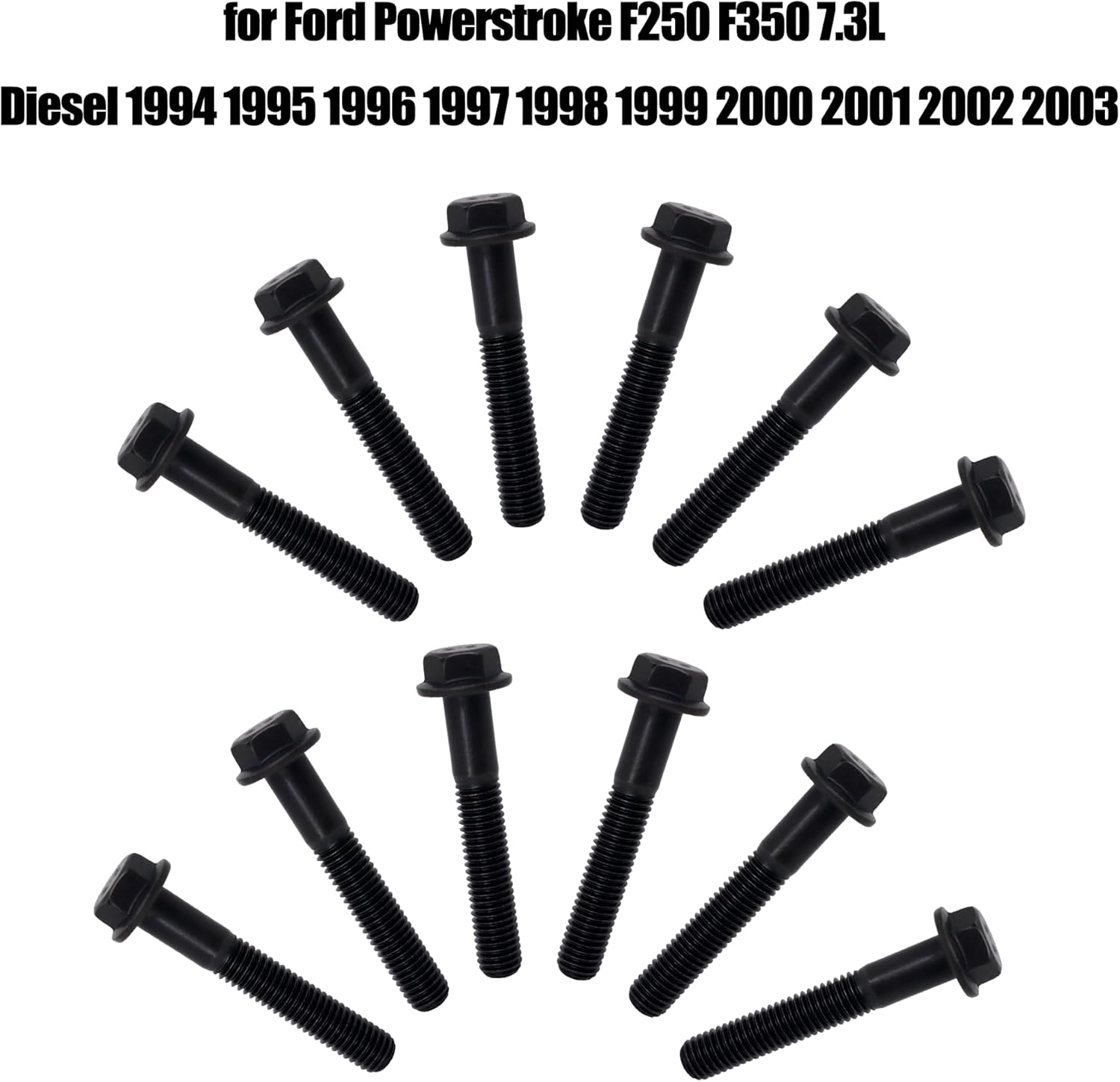 HiSport Exhaust Manifold Bolts Kit - Compatible with Ford F250 F350 7.3L Powerstroke Diesel Engine