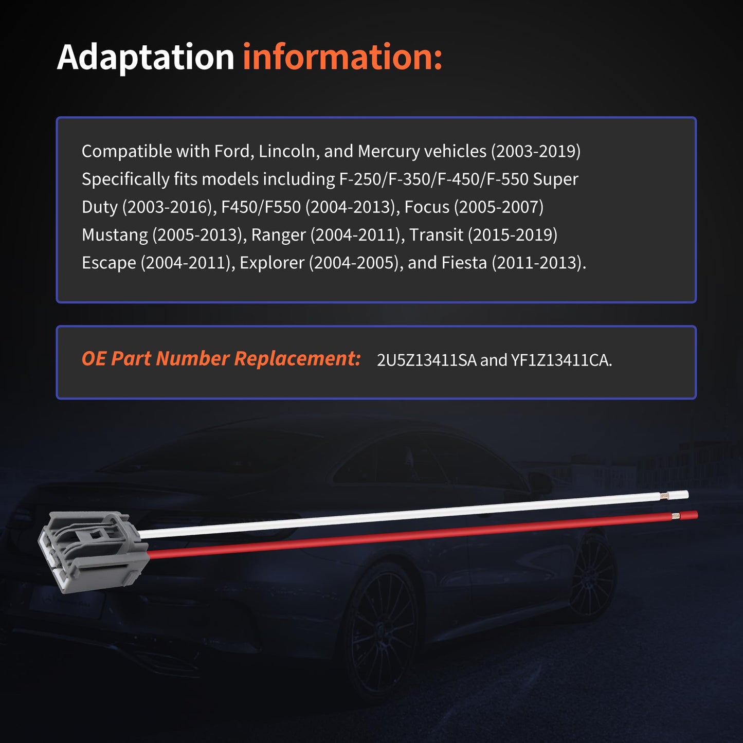 HiSport 3U2Z14S411PB HVAC Speed Blower Motor Lighting Wiring Harness Compatible with BMW Buick Cadillac Chevrolet Chrysler Dodge Ford GMC Jeep Lincoln Mercury Nissan Pontiac Ram Saab Saturn Volvo