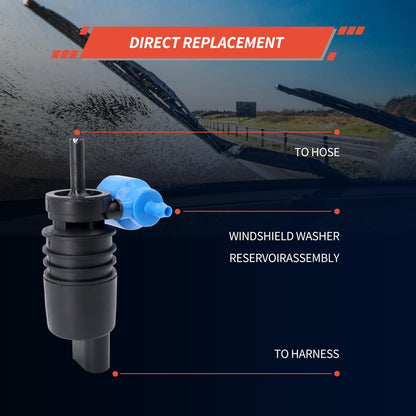 HiSport 8260A059 Windshield Wiper Pump - Compatible with Audi BMW Buick Chevrolet Chrysler Dodge Ford Jeep Mazda Mercedes-Benz Mini Mitsubishi Porsche Smart Volkswagen 2000-2023