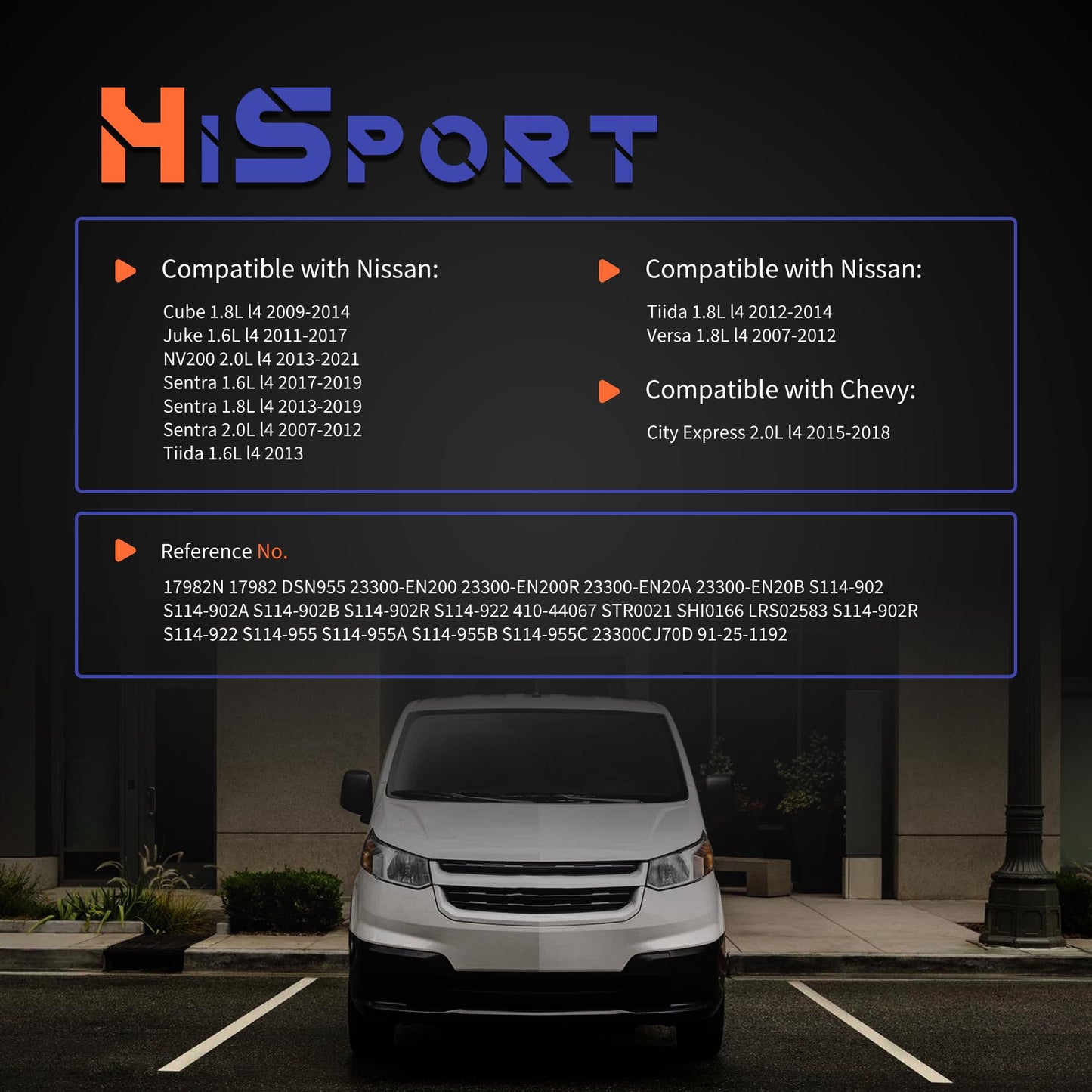 HiSport S114-902A Starter Motor - Compatible with Chevy City Express Compatible with Nissan Cube Juke NV200 Sentra Tiida Versa 1.6L 1.8L 2.0L 2007-2021 12V 1.0KW 10 Teeth Clockwise - Replace 19317693