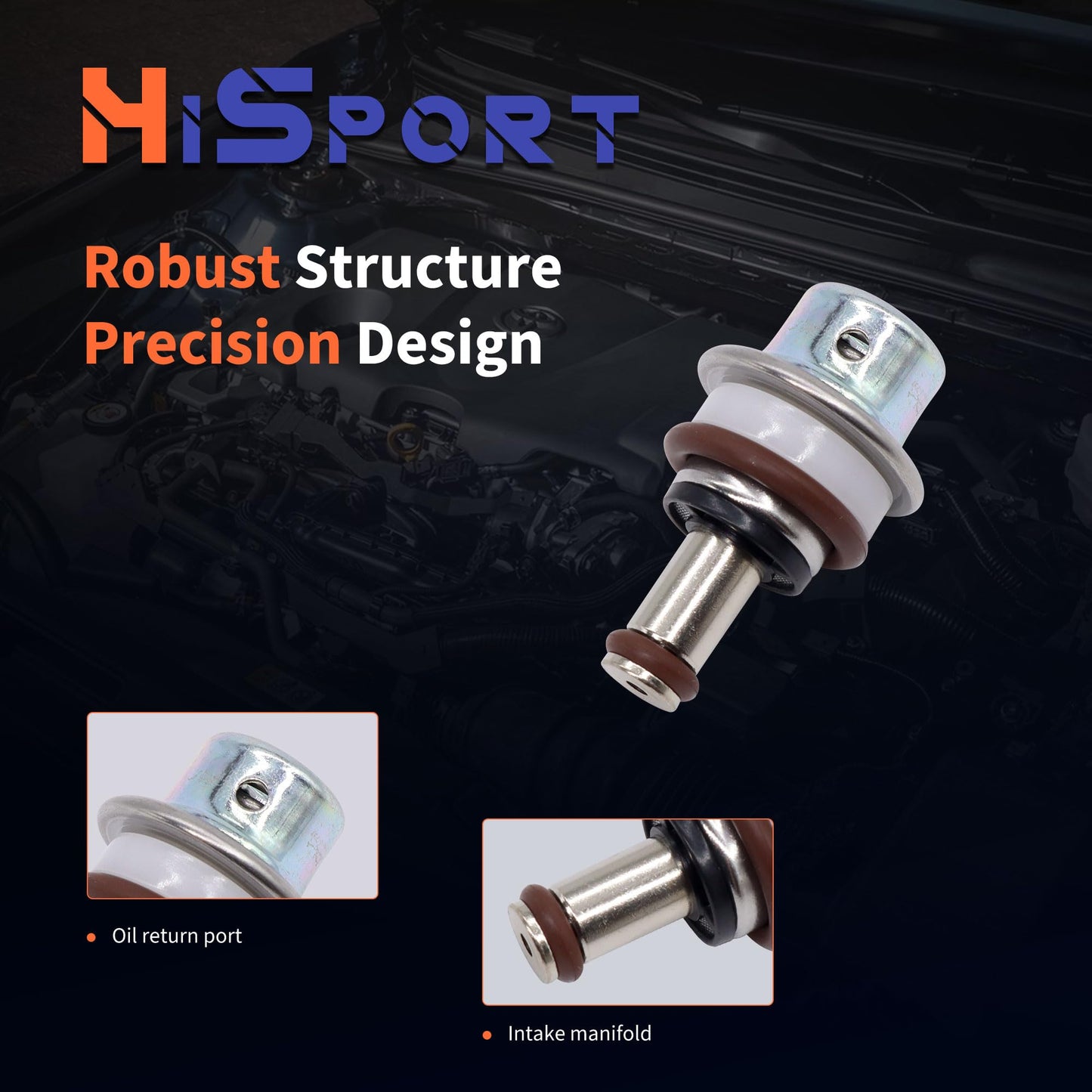 HiSport Fuel Injection Pressure Regulator PR4133 Replacement for Mazda 3 Sport 2012 2013 6 2006 2007 2014 CX-5 2013 2014 CX-7 2007 2008 2009 2010 2011 2012, 4 Bar