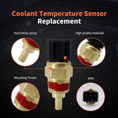 HiSport Engine Coolant Temperature Sensor - Compatible with Genesis Hyundai Accent Elantra Sonata Tiburon Kia Forte Rio Rondo Soul Replaces 39220-38030