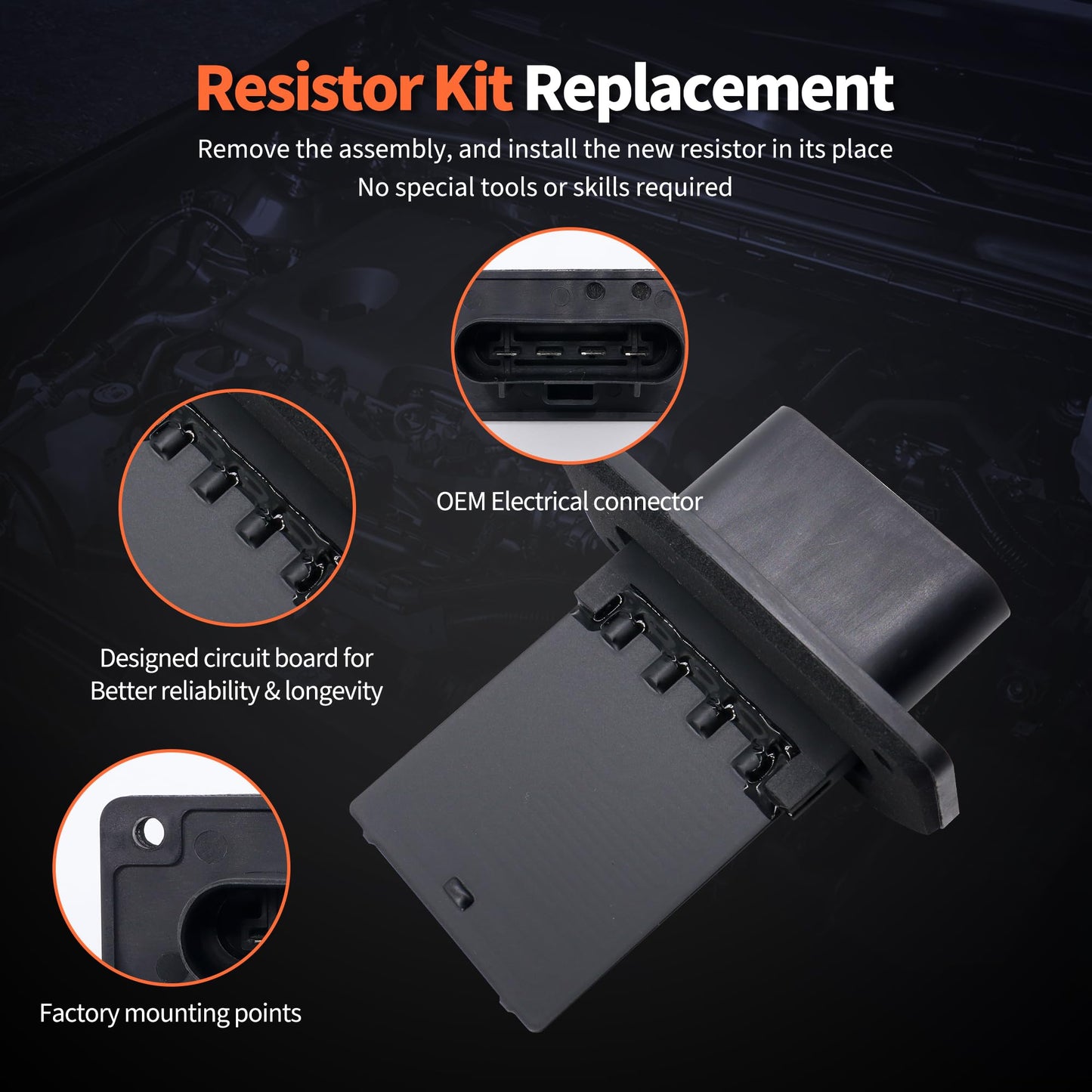 HiSport HVAC Fan Blower Motor Resistor Compatible with Ford Expedition Explorer Sport Trac & Lincoln Aviator Navigator & Mercury Mountaineer YH-1716 4L2Z19A706AA