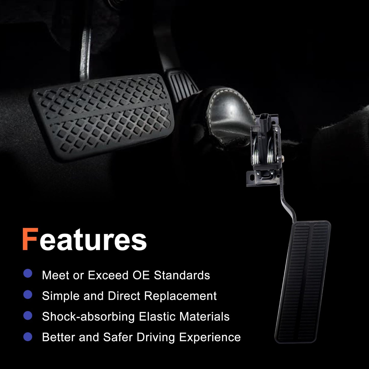 HiSport Electronic Accelerator Gas Pedal Assembly with Bracket Position Sensor Compatible with Chevrolet Corvette C6 2005-2013 19417903 25835421 15864594 12569599