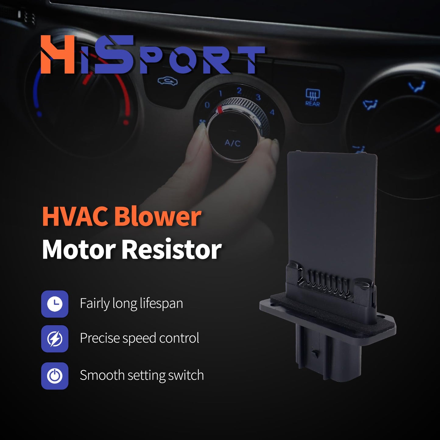 HiSport HVAC Fan Blower Motor Resistor Compatible with Ford Escape Expedition F150 F250 F350 F450 F550 & Lincoln Mark LT& Mercury Mariner Montego Monterey Replaces 3F2Z-18591-AA YH-1715