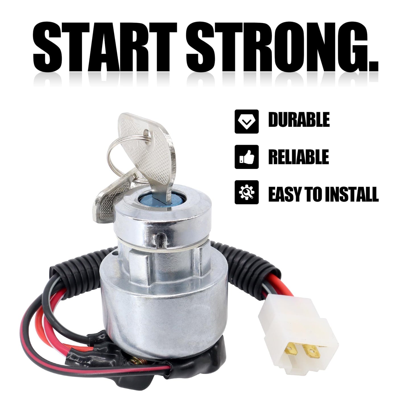 HiSport TC020-31822 Ignition Key Switch - Compatible with Kubota Tractor L2050 L2250 L2350 L2500 L2501 L2550 L2600 L2800 L3000 L2850 L3200 L3400 L3700 L3800 L4300 L4400 MX4700 MX5000 MX5100