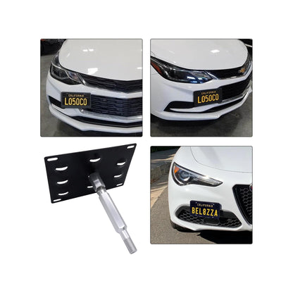 HiSport No Drill Front Bumper Tow Hook License Plate Mounting Bracket Adapter Kit Compatible with Scion FRS 2013-2017 , Subaru BRZ 2013-2021 & WRX 2015-2021 , Toyota Prius 2010-2015 & 2017-2021