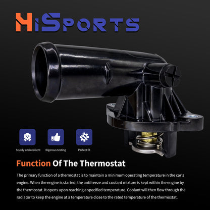 HiSport Thermostat Housing Assembly - Compatible with Dodge Durango 2011-2015 | Compatible with Jeep Wrangler JK 2018 Wrangler 2012-2017 Grand Cherokee 2011-2015 - Replace 902-852