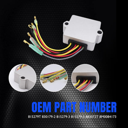 HiSport Voltage Regulator Rectifier - Compatible with Mercury Marine 100 Hp,115 Hp,12 Volt 14.4 Vset Series,125 Hp,135 Hp,150 Hp,175 Hp,200 Hp,250 Hp,275 Hp,40 Hp,50 Hp,55 Hp,60 Hp,75 Hp,90 Hp 815279T