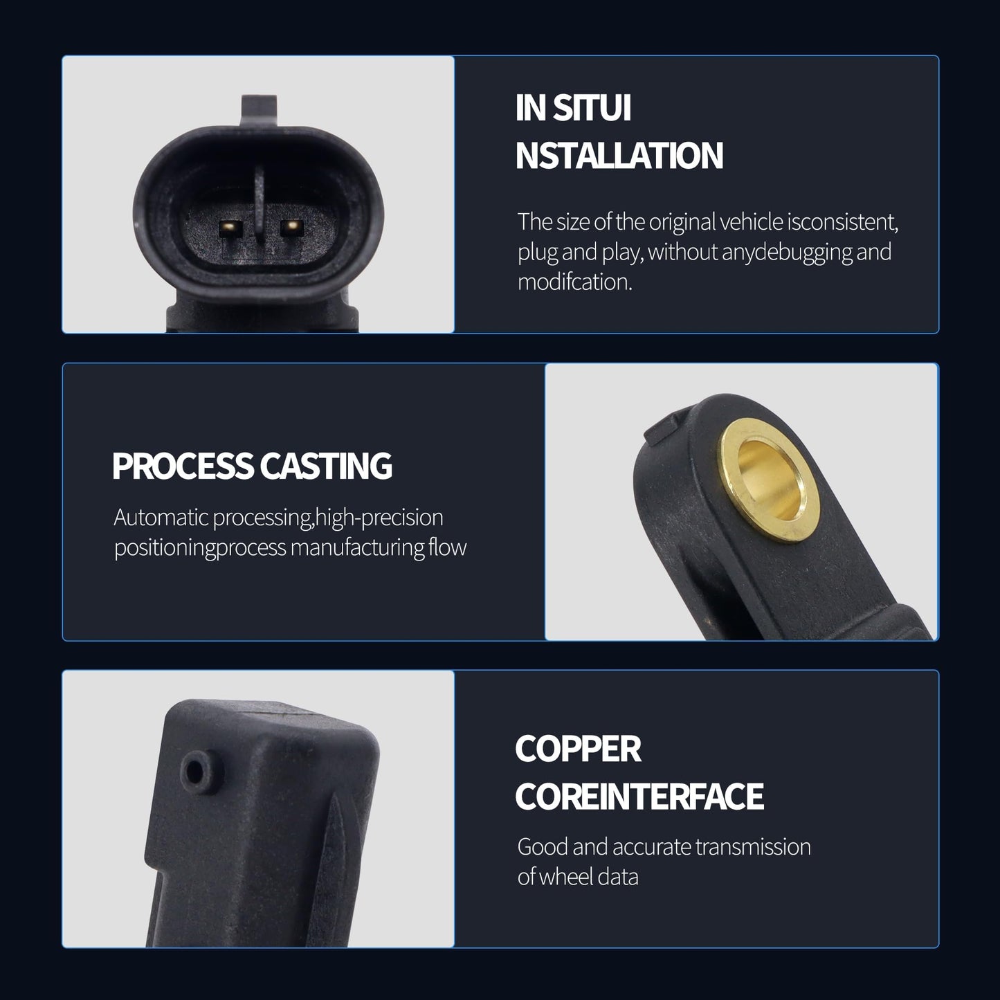 HiSport XR822753 ABS Wheel Speed Sensor Compatible with Jaguar S-Type 2003-2008, Super V8 2005-2009, Vanden plas, XJ8, XJR 2004-2009, XK 2007-2009, XK8 2003-2006, XKR 2003-2009 Replace ALS524