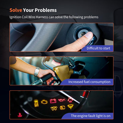 HiSport Ignition Coil Wiring Harness Loom Compatible with Audi A4 TT Quattro Replacement for Volkswagen Beetle Golf Jetta Passat 06B998018T 0347010004