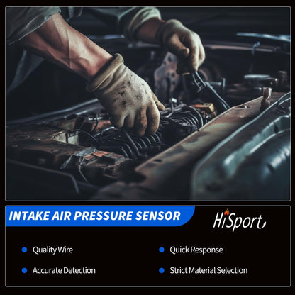 HiSport 1648138 Map Manifold Absolute Pressure Sensor Compatible with Ford Aerostar Bronco E-150 250 350 Escort Super Duty F-150 250 350 Mustang, Lincoln Continental, Mercury Capri Cougar Sable