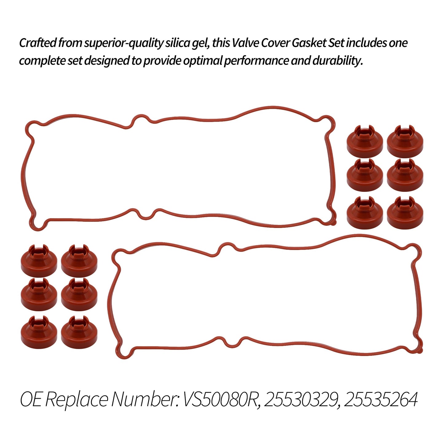 HiSport VS50080R Valve Cover Gasket Seal - Compatible with Buick Chevry Oldsmobile Pontiac Allure Century Electra Lacrosse Lesabre Lucerne Park Avenue Reatta Regal Riviera 1988-2009 3.3L 3.8L Engine