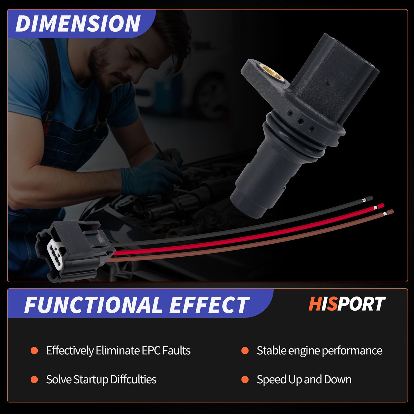 HiSport Engine Crankshaft Position Sensor Kit - Compatible with Infiniti Nissan Renault Replaces PC786 180-0537 23731-1VA0A