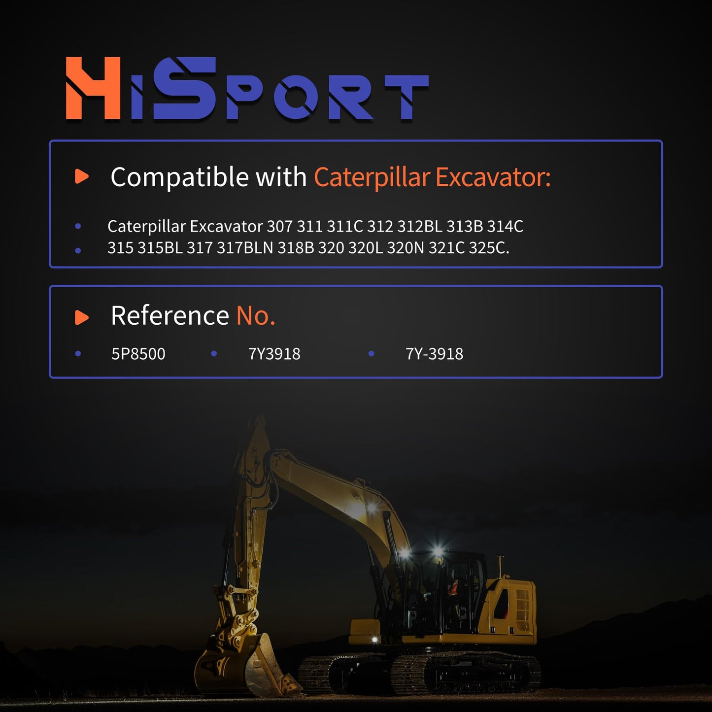 HiSport Ignition Starter Switch Compatible with Caterpiller CAT 307 311 311C 312 312BL 313B 314C 315 315BL 317 317BLN 318B 320 320L 320N 321C 325C Excavator, Replace 5P8500 7Y3918 7Y-3918