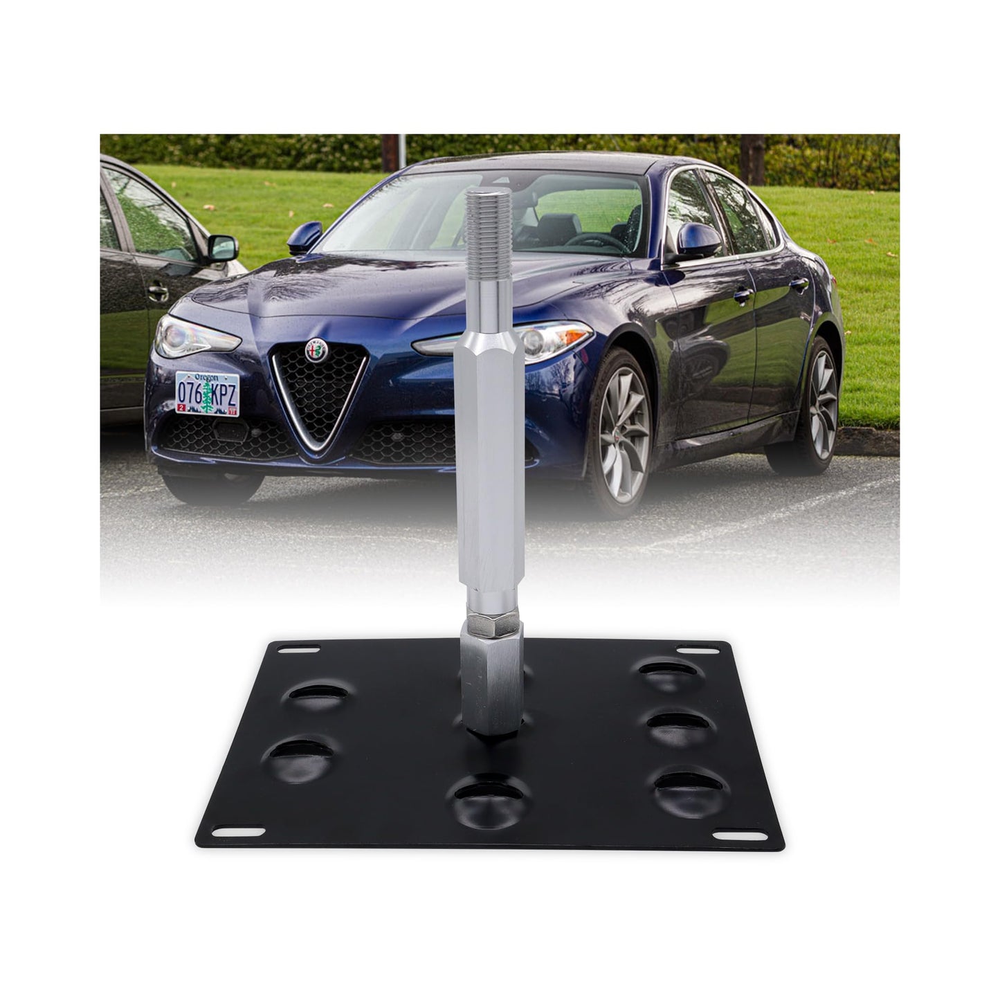 HiSport No Drill Front Bumper Tow Hook License Plate Mounting Bracket Adapter Kit Compatible with Scion FRS 2013-2017 , Subaru BRZ 2013-2021 & WRX 2015-2021 , Toyota Prius 2010-2015 & 2017-2021